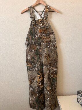 Carhartt Realtree Camo Overalls Hunting Bibs Lined Insulated Youth size 10